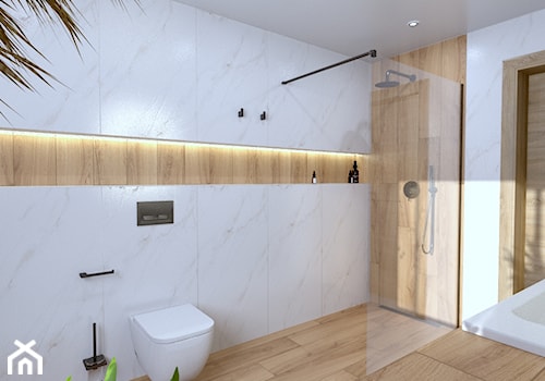 Projekt łazienki marmur i drewno - Łazienka, styl tradycyjny - zdjęcie od Nowy Salon Łazienek, 43-175 Wyry, Pszczyńska 20 tel. 510-728-533