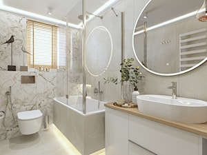 klasyczna łazienka z wanną i parawanem nawannowym - zdjęcie od Nowy Salon Łazienek, 43-175 Wyry, Pszczyńska 20 tel. 510-728-533