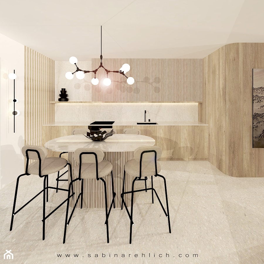 Projekt apartamentu - Kuchnia, styl nowoczesny - zdjęcie od REA Sabina Rehlich Architektura Wnętrz