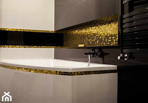 Łazienka w stylu glamour: biało-czarno-złota - zdjęcie od GLAZURA TYSKA - Salon łazienek