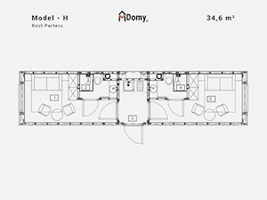 Całoroczny, mobilny Domek letniskowy – 34,6 m² "pod klucz" - zdjęcie od MDomy.pl - Polski Producent Prefabrykowanych Domów Modułowych