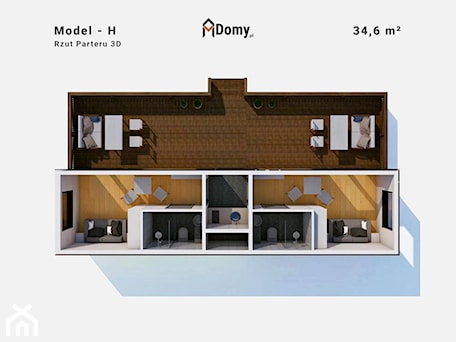 Aranżacje wnętrz - Domy: Całoroczny, mobilny Domek letniskowy – 34,6 m² "pod klucz" - MDomy.pl - Polski Producent Prefabrykowanych Domów Modułowych. Przeglądaj, dodawaj i zapisuj najlepsze zdjęcia, pomysły i inspiracje designerskie. W bazie mamy już prawie milion fotografii!