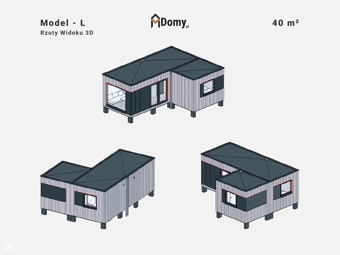 Całoroczny, mobilny Domek letniskowy – 40 m² "pod klucz" - zdjęcie od MDomy.pl - Polski Producent Prefabrykowanych Domów Modułowych - Homebook