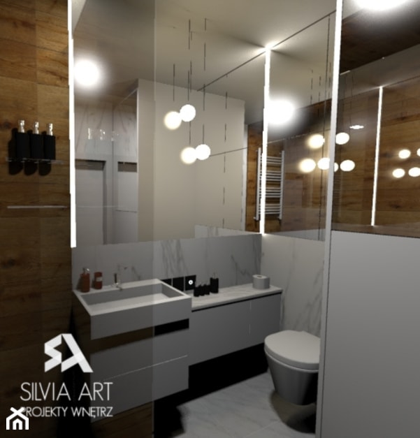 Mała łazienka z dużym prysznicem - zdjęcie od Silvia Art - Homebook