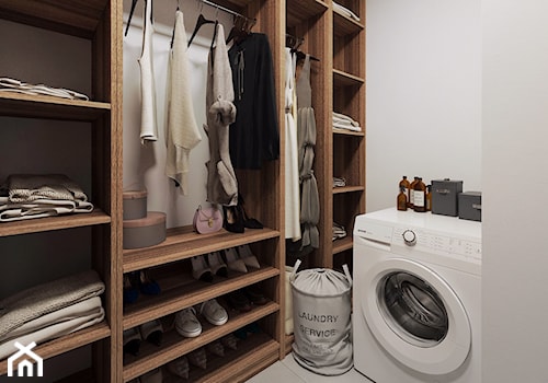 Cozy Loft Industrial - Średnia zamknięta z pralnią garderoba oddzielne pomieszczenie - zdjęcie od DISENO INTERIORS - Apartamenty PREMIUM