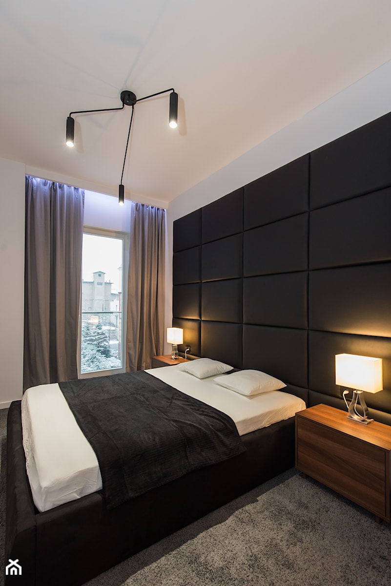 Eleganski Minimalizm - Realizacja - Średnia biała sypialnia - zdjęcie od DISENO INTERIORS - Apartamenty PREMIUM