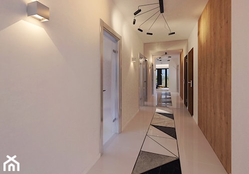 Modern Loft Design - Duży beżowy hol / przedpokój - zdjęcie od DISENO INTERIORS - Apartamenty PREMIUM