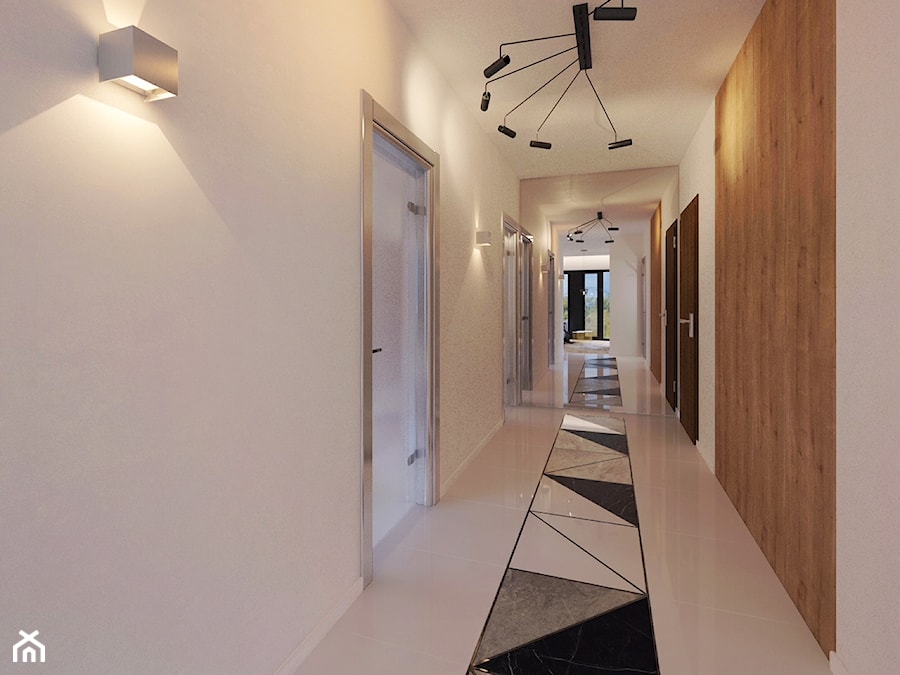 Modern Loft Design - Duży beżowy hol / przedpokój - zdjęcie od DISENO INTERIORS - Apartamenty PREMIUM