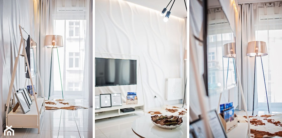 Apartament Wood & White - Salon - zdjęcie od DISENO INTERIORS - Apartamenty PREMIUM