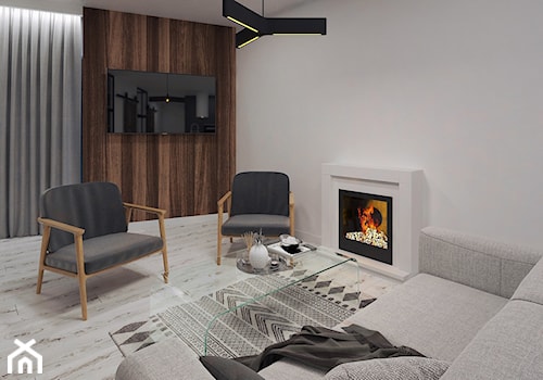Cozy Loft Industrial - Mały szary salon - zdjęcie od DISENO INTERIORS - Apartamenty PREMIUM