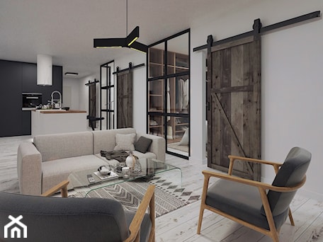 Aranżacje wnętrz - Salon: Cozy Loft Industrial - Mały szary salon z kuchnią z jadalnią - DISENO INTERIORS - Apartamenty PREMIUM. Przeglądaj, dodawaj i zapisuj najlepsze zdjęcia, pomysły i inspiracje designerskie. W bazie mamy już prawie milion fotografii!