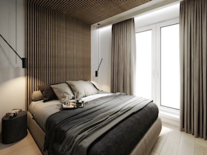 Nowoczesny Minimalizm - Średnia biała sypialnia z balkonem / tarasem - zdjęcie od DISENO INTERIORS - Apartamenty PREMIUM