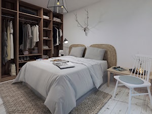 Cozy Loft Industrial - Średnia biała sypialnia z garderobą - zdjęcie od DISENO INTERIORS - Apartamenty PREMIUM