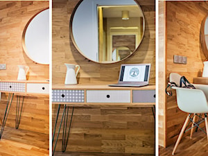 Apartament Wood & White - Mały z wieszakiem biały hol / przedpokój - zdjęcie od DISENO INTERIORS - Apartamenty PREMIUM