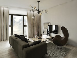 Industrial Loft - Mały szary salon - zdjęcie od DISENO INTERIORS - Apartamenty PREMIUM