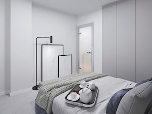 Moderno Art Deco - Średnia biała sypialnia na poddaszu - zdjęcie od DISENO INTERIORS - Apartamenty PREMIUM