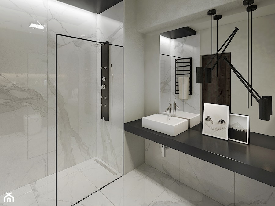 Industrial Loft - Średnia bez okna z lustrem łazienka - zdjęcie od DISENO INTERIORS - Apartamenty PREMIUM