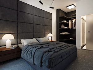 Elegancki Minimalizm - Średnia czarna szara sypialnia - zdjęcie od DISENO INTERIORS - Apartamenty PREMIUM