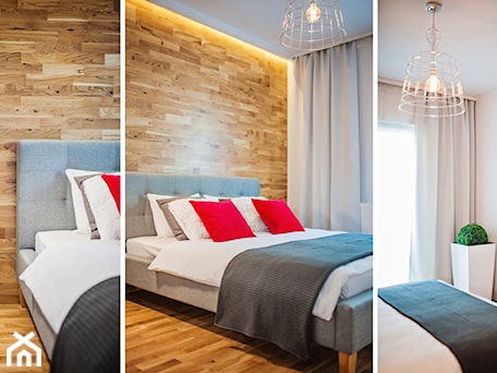 Aranżacje wnętrz - Sypialnia: Apartament Wood & White - Średnia biała brązowa sypialnia - DISENO INTERIORS - Apartamenty PREMIUM. Przeglądaj, dodawaj i zapisuj najlepsze zdjęcia, pomysły i inspiracje designerskie. W bazie mamy już prawie milion fotografii!