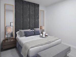Moderno Art Deco - Średnia biała sypialnia na poddaszu - zdjęcie od DISENO INTERIORS - Apartamenty PREMIUM