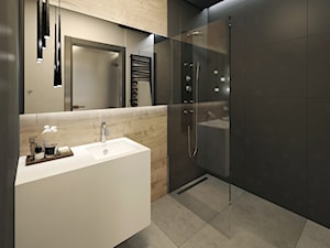 Nowoczesny Minimalizm - Średnia bez okna z lustrem łazienka - zdjęcie od DISENO INTERIORS - Apartamenty PREMIUM