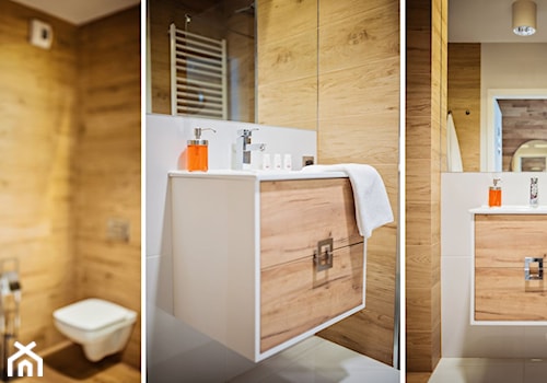 Apartament Wood & White - Mała łazienka - zdjęcie od DISENO INTERIORS - Apartamenty PREMIUM