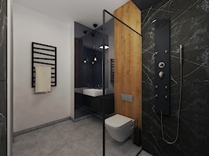 Apartament w stylu industrialnym - Mała na poddaszu bez okna łazienka - zdjęcie od DISENO INTERIORS - Apartamenty PREMIUM