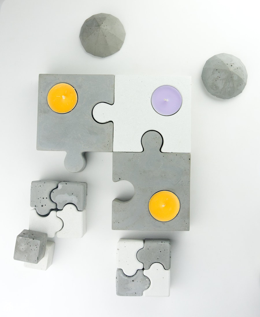 Komplet świeczników z betonu "puzzle dazzle" - zdjęcie od Rausch Beton