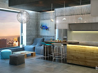 Aranżacja  kuchni w stylu loftowym - II MIEJSCE w konkursie Siemens