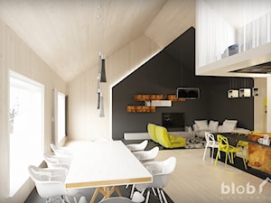 Wnętrze strefy dziennej w domu-II MIEJSCE w konkursieF&DQ BEST INTERIOR CONTEST - zdjęcie od BLOB architekci