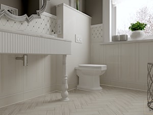 Biała łazienka w angielskim stylu - Łazienka, styl tradycyjny - zdjęcie od Pracownia Projektowa WnętrzaBBM