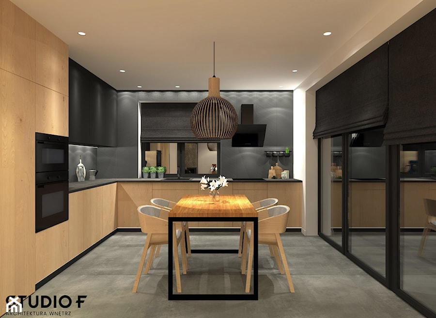 Projekt wnętrz domu Łagiewniki - Kuchnia, styl minimalistyczny - zdjęcie od STUDIO-F