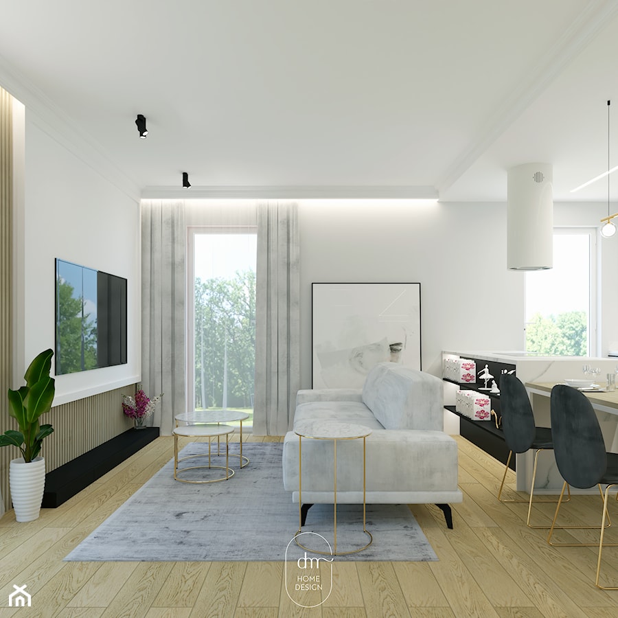 BIAŁA ELEGANCJA - Salon - zdjęcie od DM HOME DESIGN