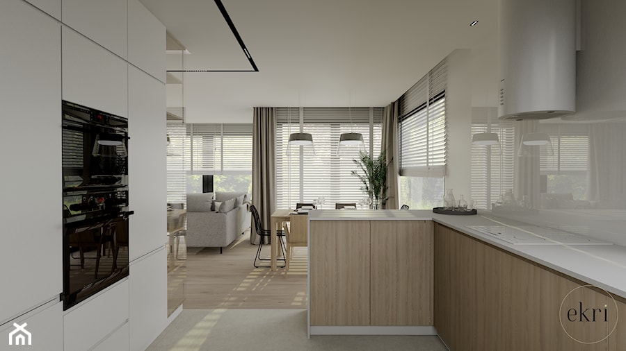 Jaśminowa - Projekt aranżacji wnętrza w domu jednorodzinnym - Kuchnia, styl nowoczesny - zdjęcie od E K R I Pracownia Architektoniczna