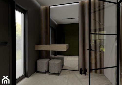 Jaśminowa - Projekt aranżacji wnętrza w domu jednorodzinnym - Hol / przedpokój, styl nowoczesny - zdjęcie od E K R I Pracownia Architektoniczna