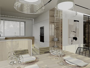 Jaśminowa - Projekt aranżacji wnętrza w domu jednorodzinnym - Jadalnia, styl nowoczesny - zdjęcie od E K R I Pracownia Architektoniczna