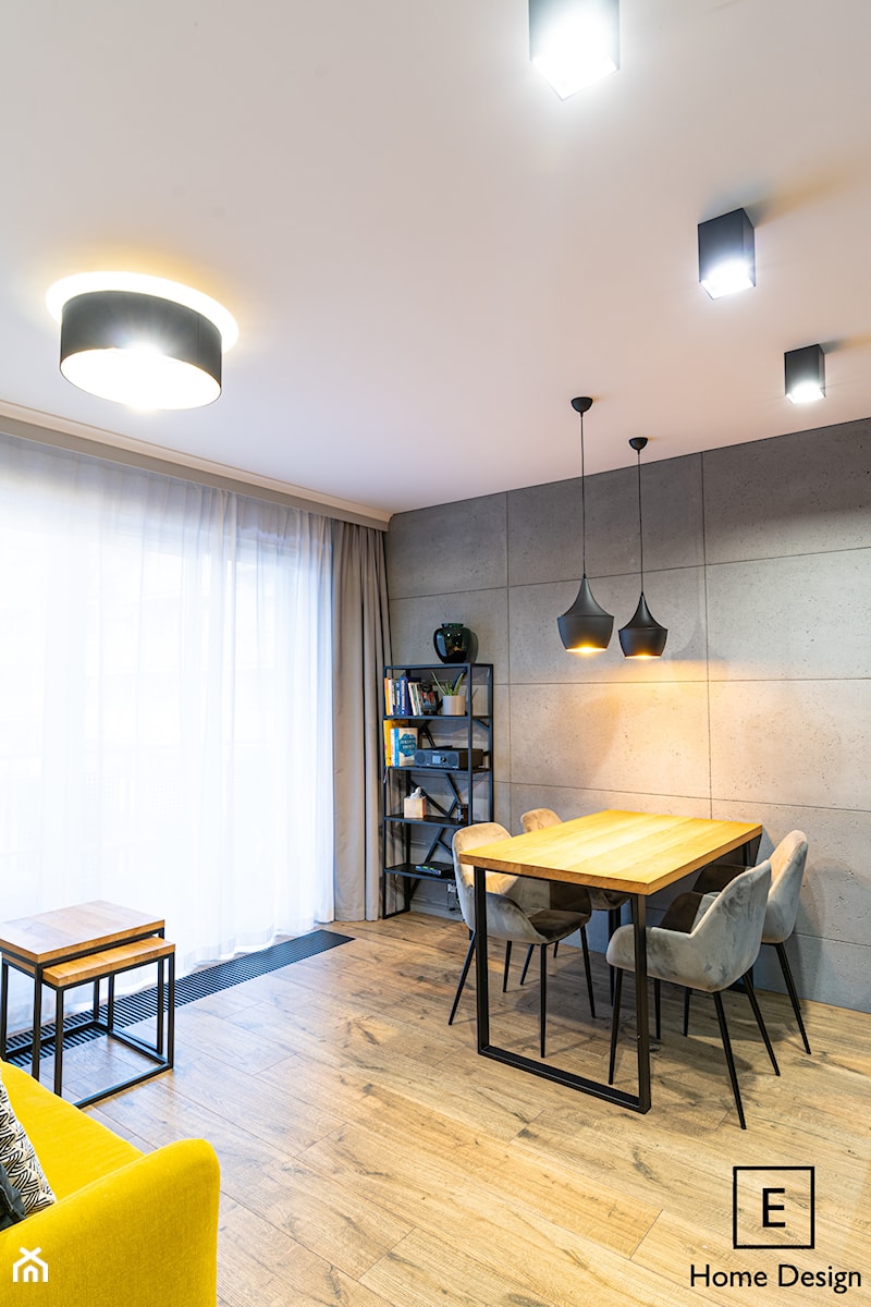 Mieszkanie z czarną kuchnią w Kaliszu - Jadalnia, styl industrialny - zdjęcie od E Home Design