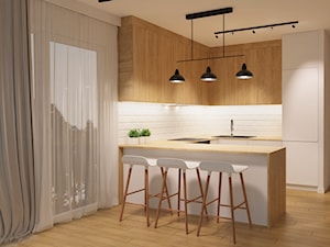 Projekt salonu z kuchnią - Kuchnia, styl skandynawski - zdjęcie od E Home Design