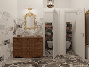 Łazienka z antykami i marmurem