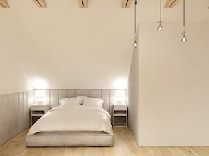 Kobiece poddasze z podziałem na strefy - Sypialnia, styl nowoczesny - zdjęcie od E Home Design