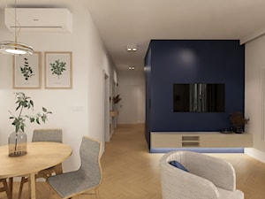 Strefa dzienna mieszkania w Poznaniu - Salon, styl minimalistyczny - zdjęcie od E Home Design