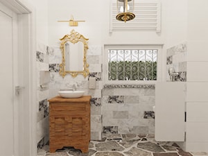 Łazienka z antykami i marmurem - Łazienka, styl tradycyjny - zdjęcie od E Home Design