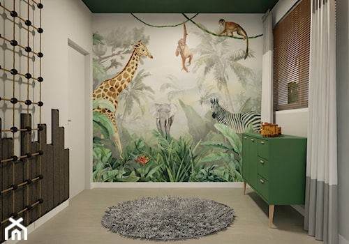 Pokój dziecka z motywem safari - Średni z motywem dżungli z motywem zwierząt pokój dziecka, styl nowoczesny - zdjęcie od E Home Design