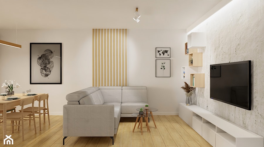 Jasne mieszkanie na wynajem - Salon, styl nowoczesny - zdjęcie od E Home Design