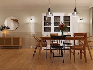 Projekt części dziennej w domu jednorodzinnym w Kaliszu - Jadalnia, styl rustykalny - zdjęcie od E Home Design