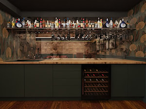 Projekt męskiej piwnicy - Kuchnia, styl industrialny - zdjęcie od E Home Design