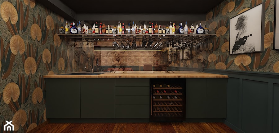 Projekt męskiej piwnicy - Kuchnia, styl industrialny - zdjęcie od E Home Design