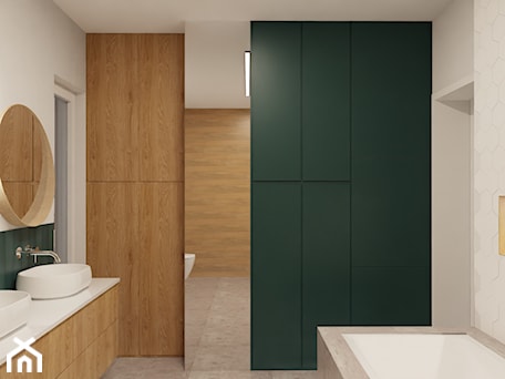 Aranżacje wnętrz - Łazienka: Zielona łazienka - Łazienka, styl nowoczesny - E Home Design. Przeglądaj, dodawaj i zapisuj najlepsze zdjęcia, pomysły i inspiracje designerskie. W bazie mamy już prawie milion fotografii!