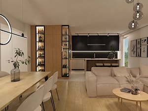 Projekt przebudowy domu parterowego - Salon, styl nowoczesny - zdjęcie od E Home Design