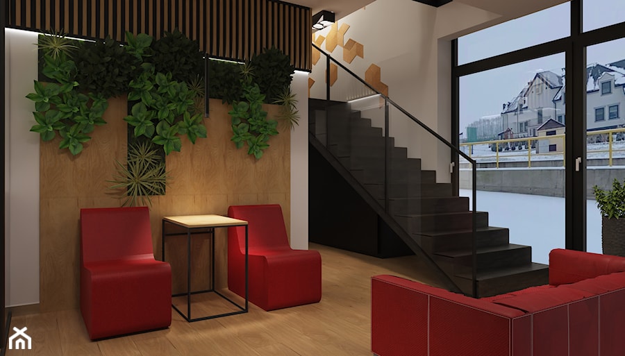 Projekt "pomidorowego" biura - Biuro, styl nowoczesny - zdjęcie od E Home Design